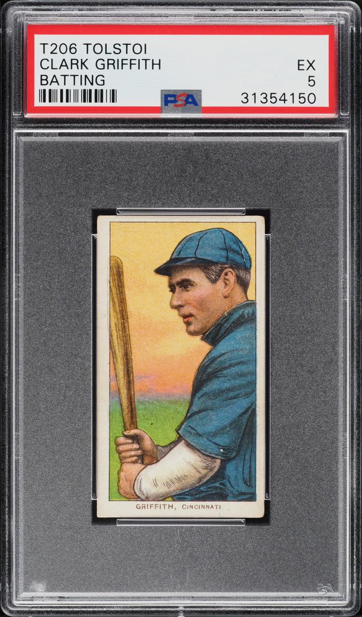 1909-11 T206 Baseball Batting Clark Griffith #NNO PSA 5