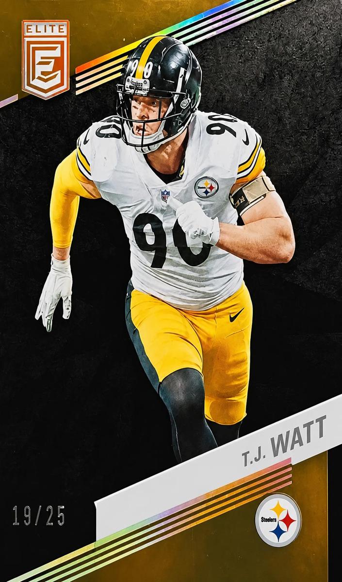 2023 Donruss Elite Football Black T.J. Watt #91