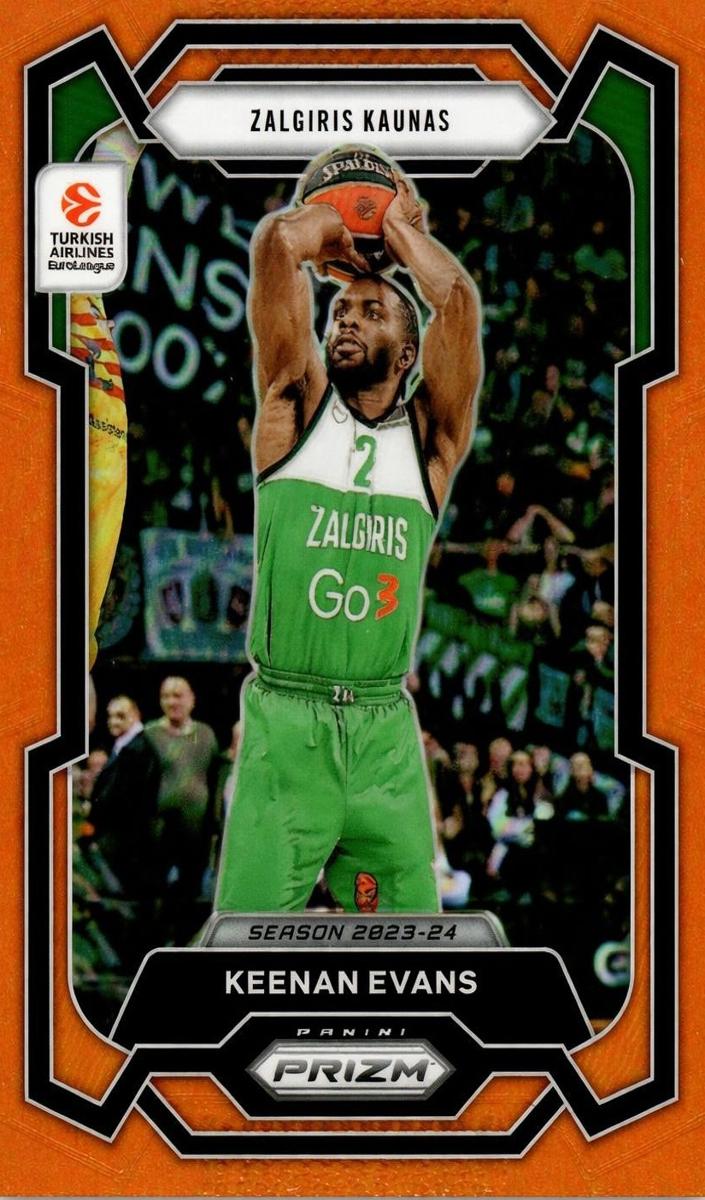 2023 Panini Prizm Turkish Airlines EuroLeague Basketball Orange Keenan Evans #7