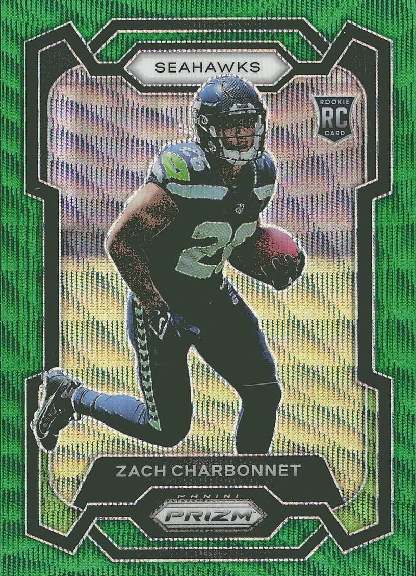 2023 Panini Prizm Football Green Wave Zach Charbonnet #392 PSA 9