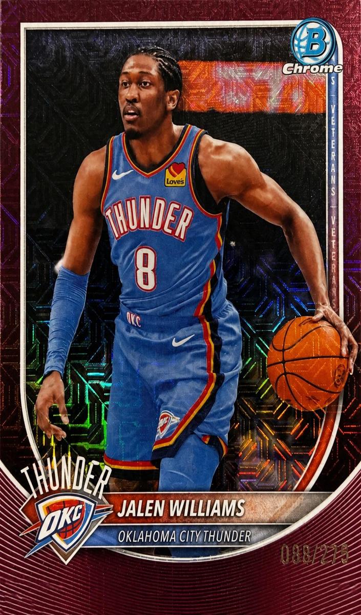 2025 Bowman Mega Box Basketball Burgundy Mojo Refractor Jalen Williams #BCV-107