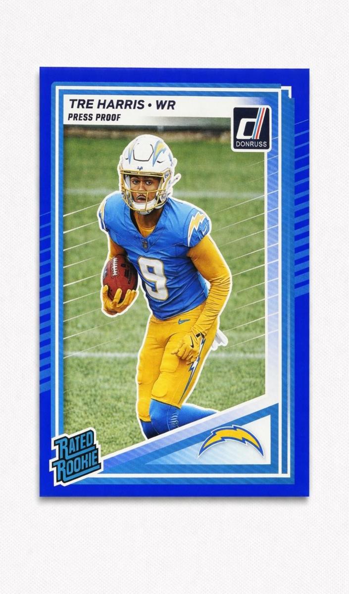 2025 Panini Donruss Football Press Proof Blue Tre Harris #329