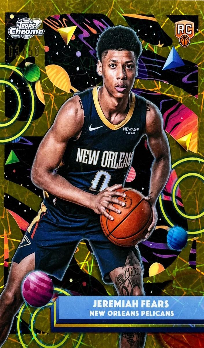 2025 Topps Cosmic Chrome Basketball Gold Interstellar Refractor Jeremiah Fears #49