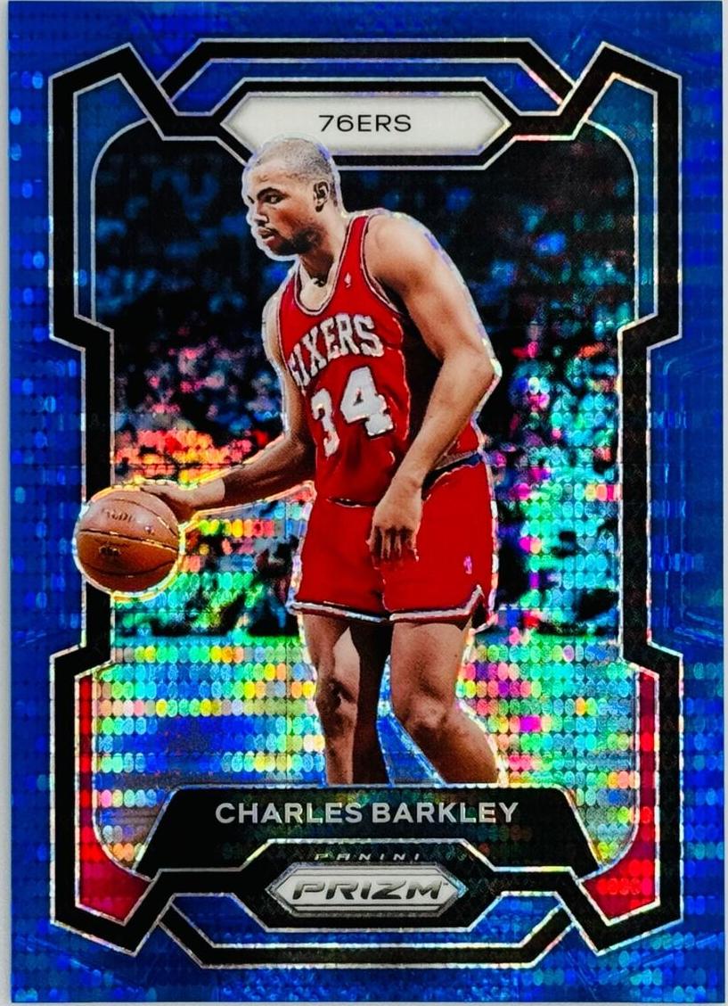 2023 Panini Prizm Basketball Blue Seismic Charles Barkley #180