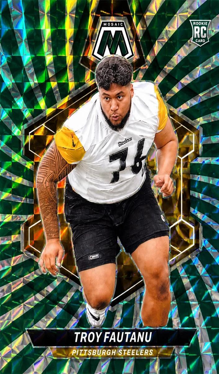 2024 Panini Mosaic Football Green Swirl Troy Fautanu #320