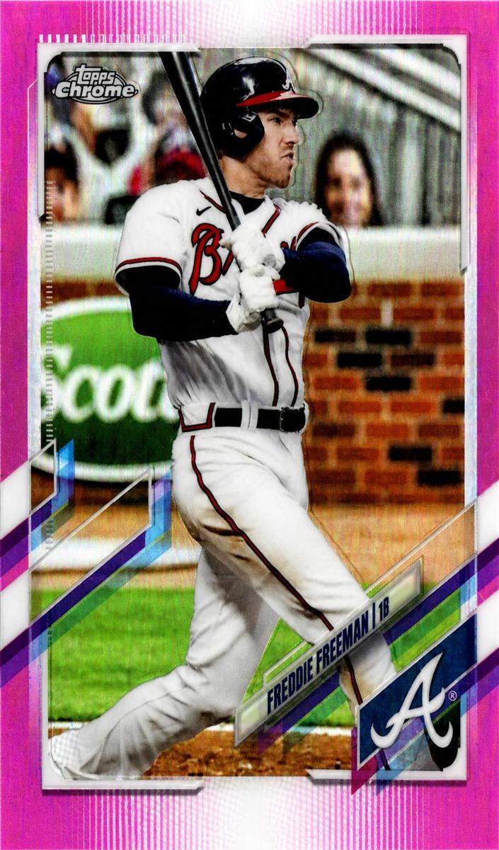 2021 Topps Chrome Baseball Pink Refractor Freddie Freeman #138