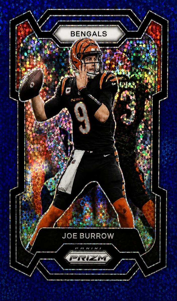 2023 Panini Prizm Football Blue Sparkle Joe Burrow #57 SGC 10