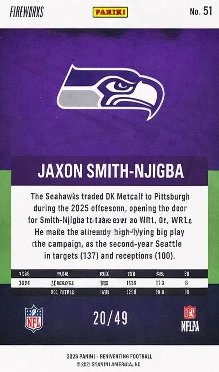 2025 Panini Revolution Football Fireworks Jaxon Smith-Njigba #51