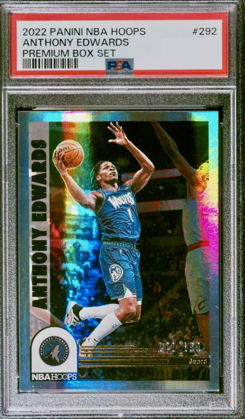 2022 Panini Hoops Basketball Premium Box Set Anthony Edwards #292 PSA 8.5