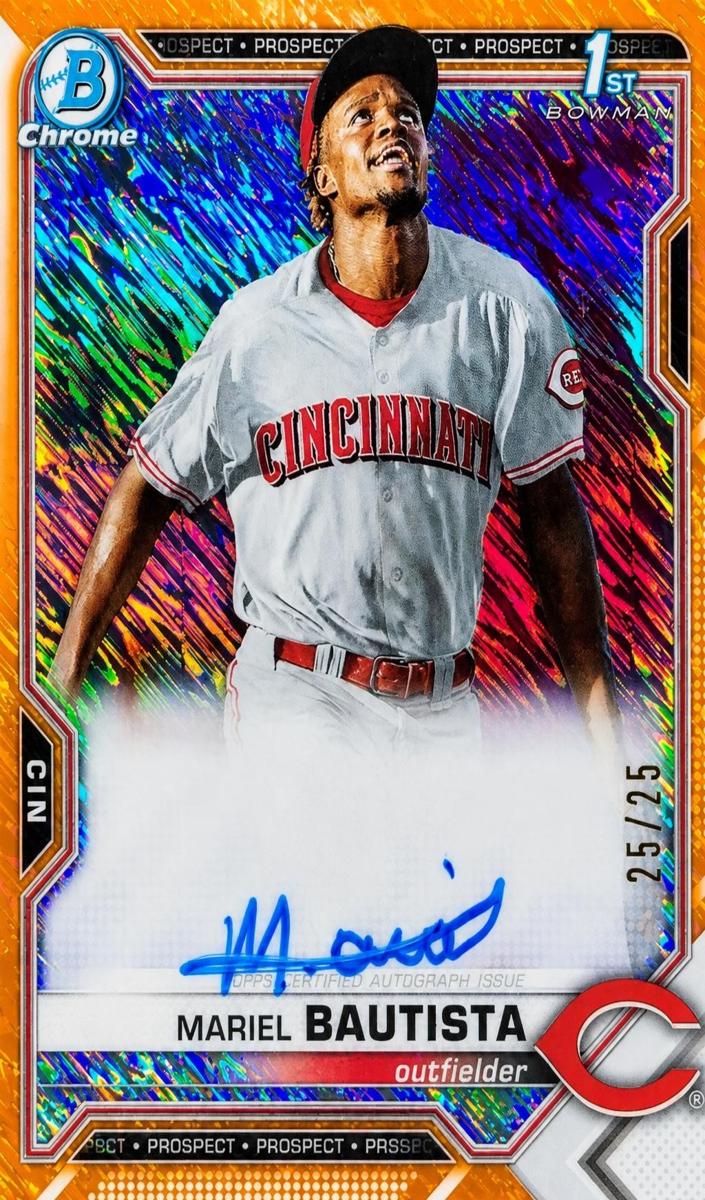 2021 Bowman Chrome Prospects Baseball Orange Shimmer Mariel Bautista #CPA-MB