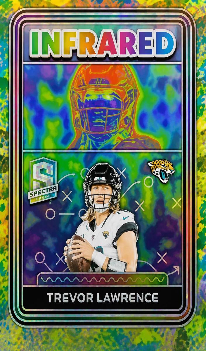 2023 Panini Spectra Football Neon Splatter Trevor Lawrence #I-TL PSA 8.5