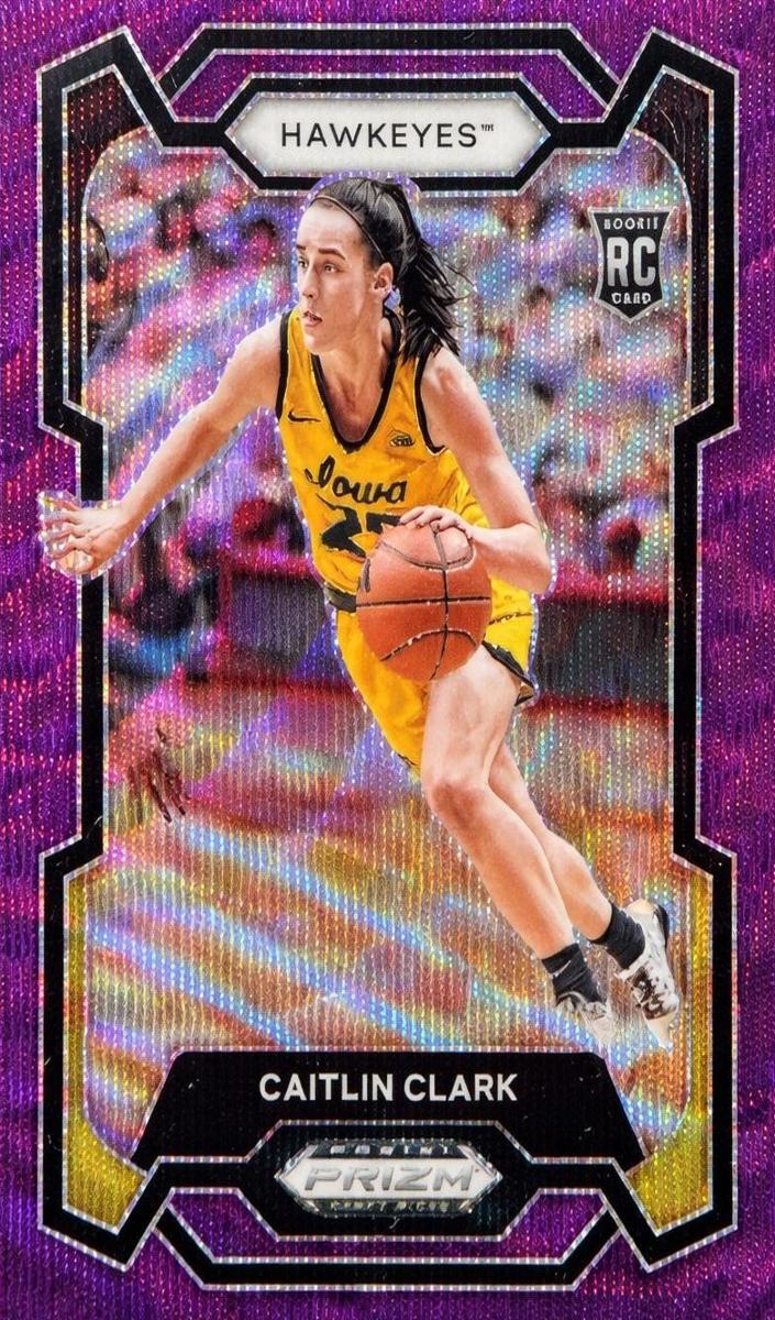 2024 Panini Prizm Draft Picks Basketball Purple Wave Caitlin Clark #57