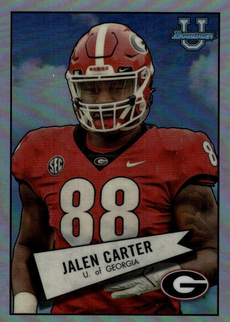 2022 Bowman Chrome University Football Jalen Carter #52BF-22 PSA 9