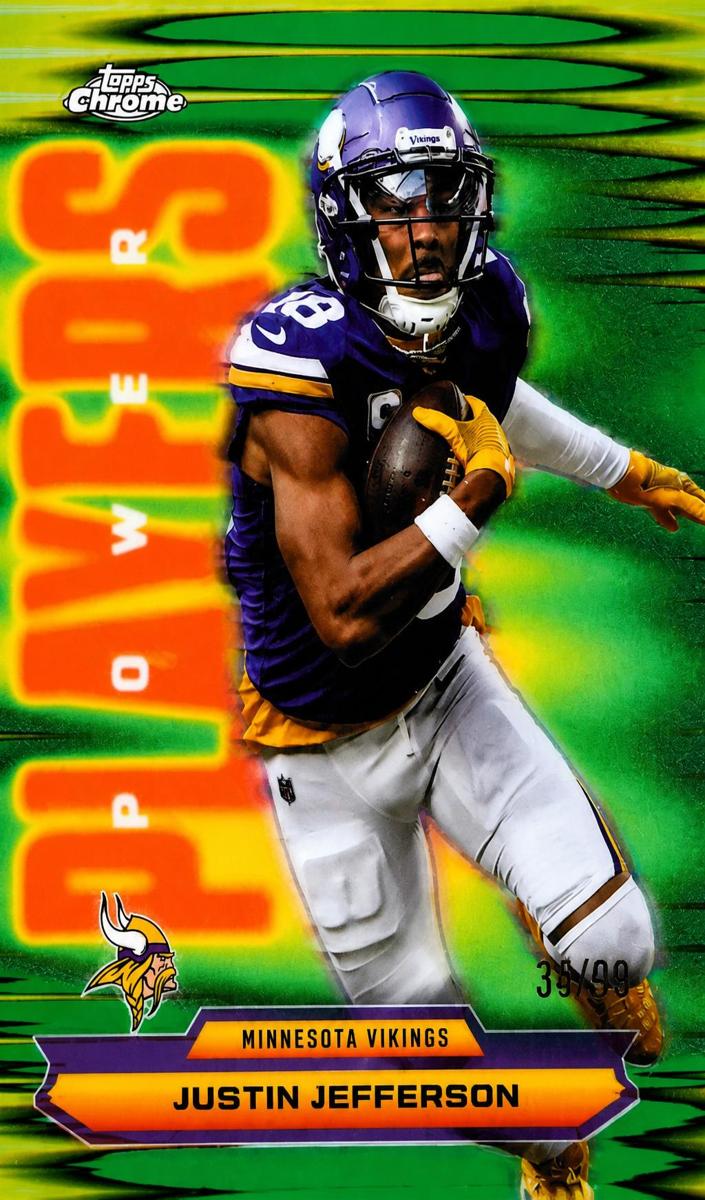 2025 Topps Chrome Football Green Refractor Justin Jefferson #PP-22