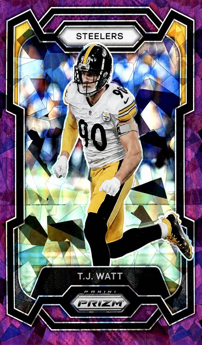 2023 Panini Prizm Football Purple Ice T.J. Watt #254 PSA 9