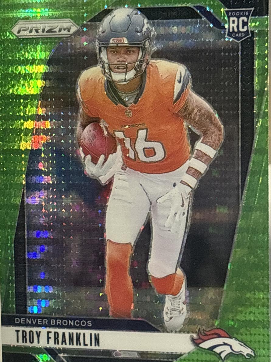 2024 Panini Prizm Football Neon Green Pulsar Troy Franklin #393 PSA 10
