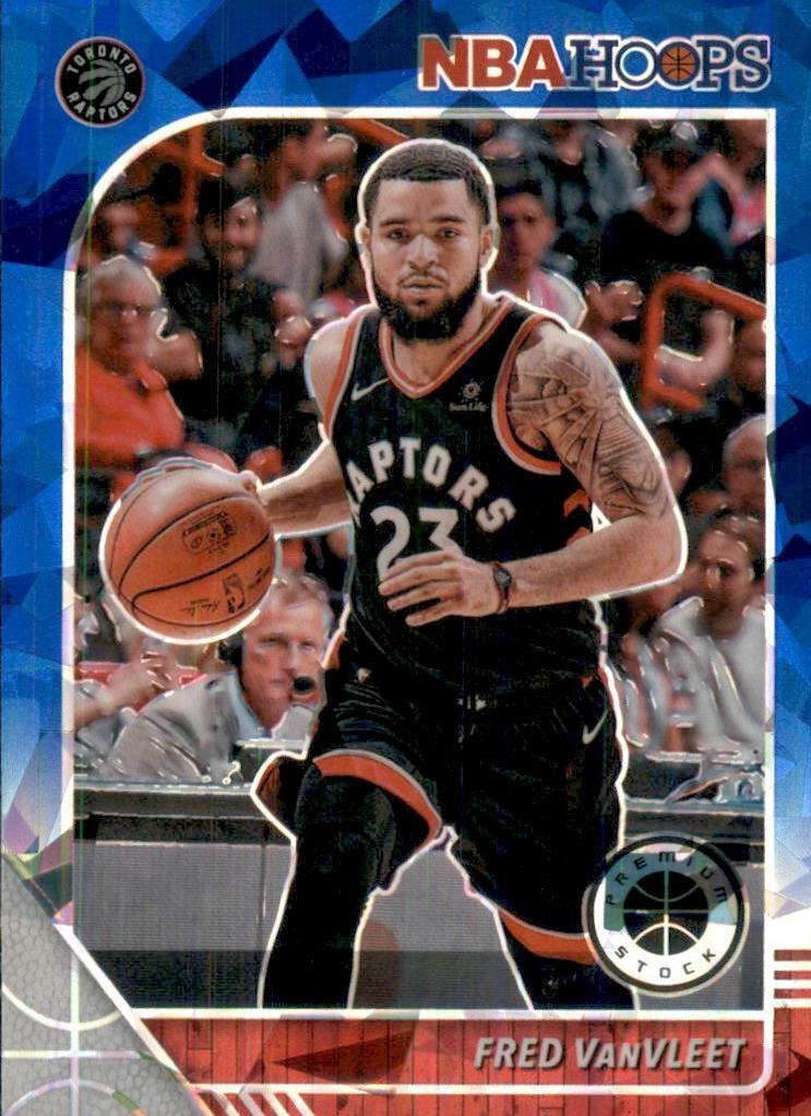 2019 Panini Hoops Premium Stock Basketball Blue Cracked Ice Fred VanVleet #183