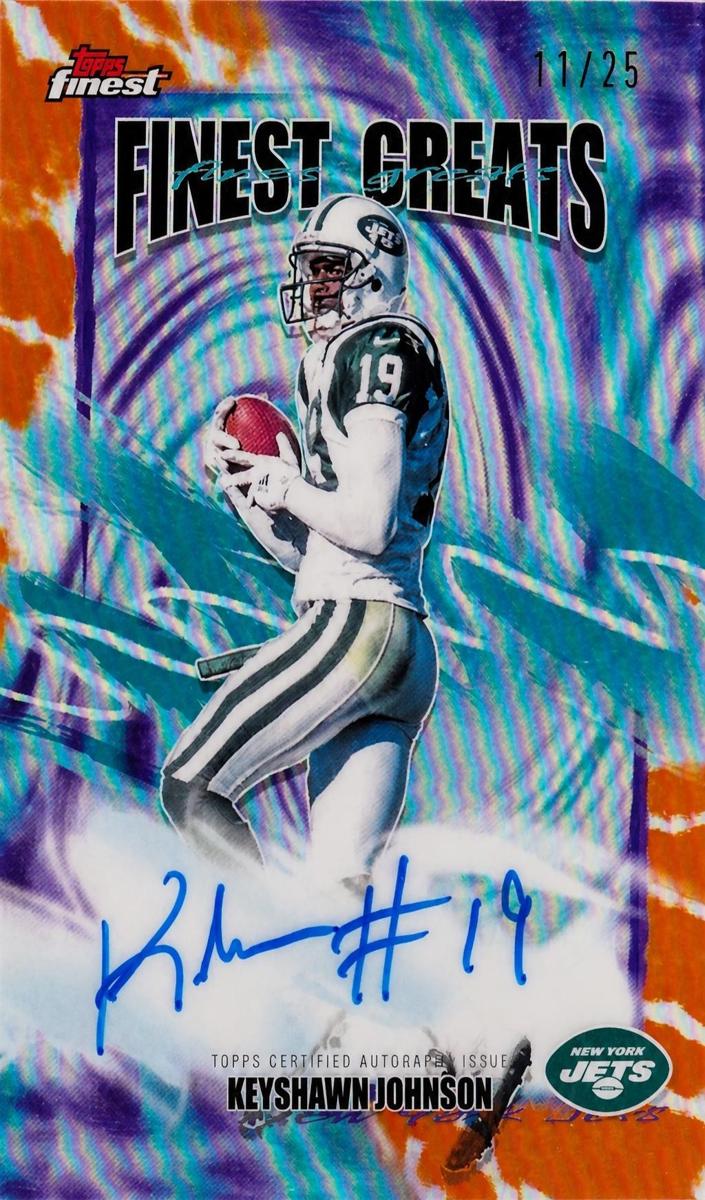 2025 Topps Finest Football Orange Refractor Keyshawn Johnson #FGA-KJ PSA 8