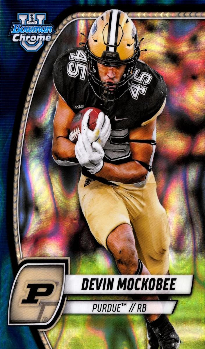 2024 Bowman Chrome University Football Teal Lava Refractor Devin Mockobee #175