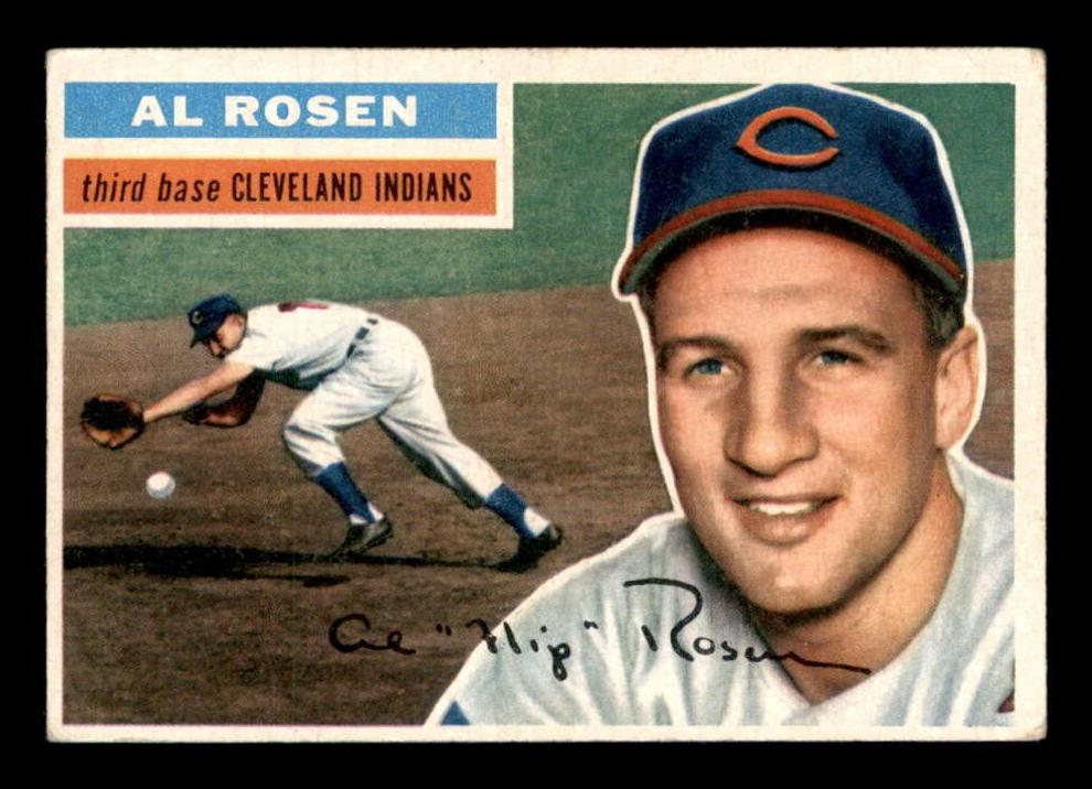 1956 Topps Baseball White Back Al Rosen #35 PSA 7
