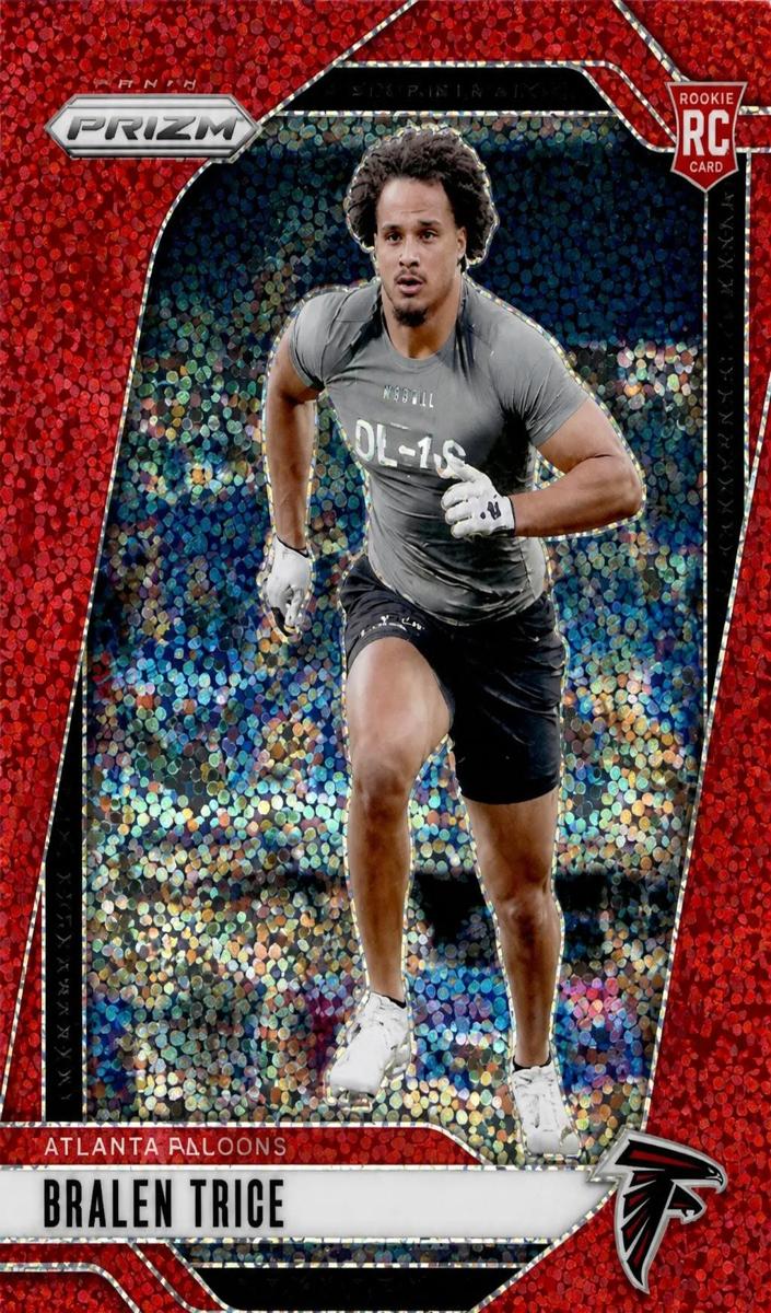 2024 Panini Prizm Football Red Sparkle Bralen Trice #312