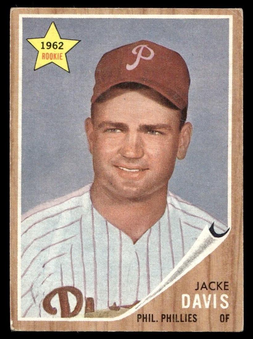 1962 Topps Baseball Jacke Davis #521 PSA 8