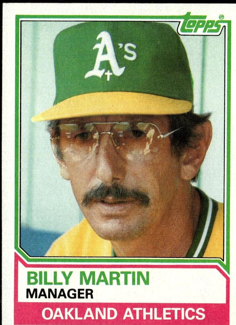 1983 Topps Baseball Billy Martin #156