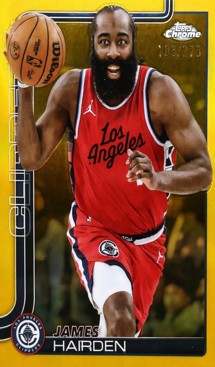 2025 Topps Chrome Basketball Yellow Refractor James Harden #54 PSA 10