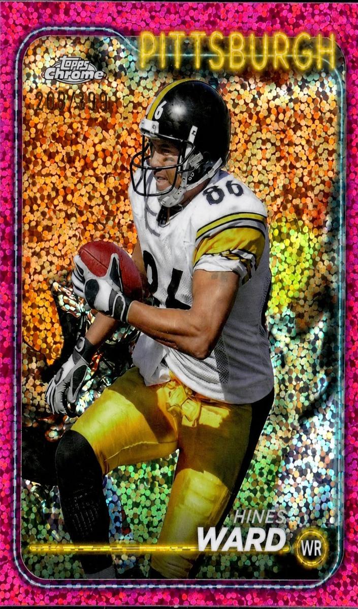 2024 Topps Chrome Football Magenta Speckle Refractor Hines Ward #165
