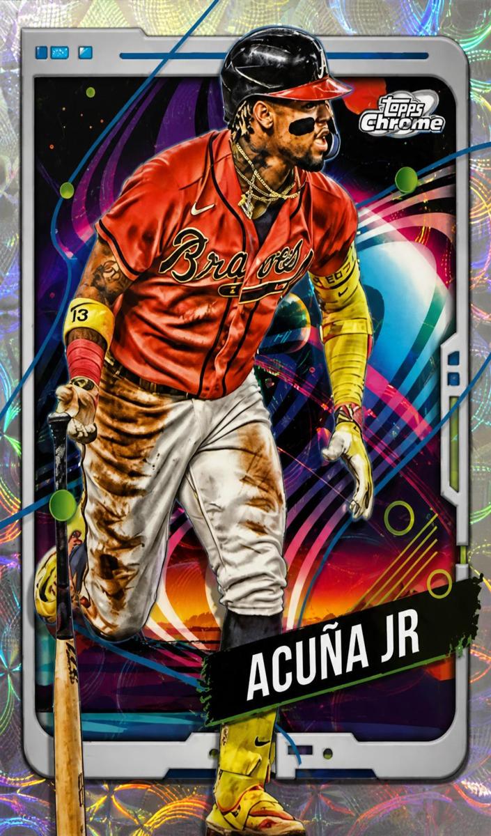 2024 Topps Cosmic Chrome Baseball Nucleus Refractor Ronald Acuna Jr #96 PSA 9