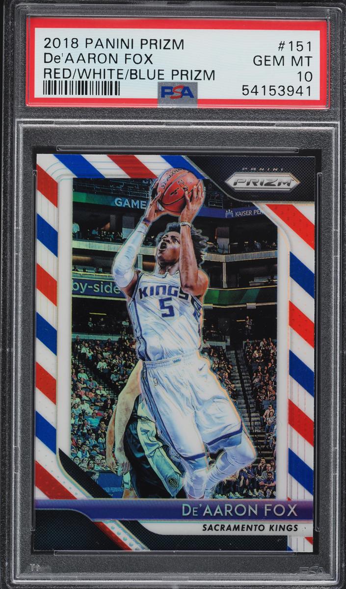 2018 Panini Prizm Basketball Prizms Red White Blue De'Aaron Fox #151