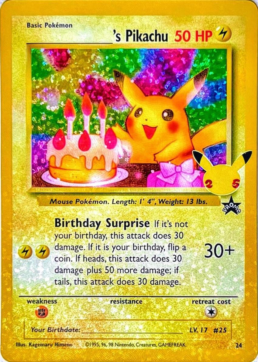 2021 Pokemon Celebrations Classic Collection Birthday Pikachu #24 PSA 10