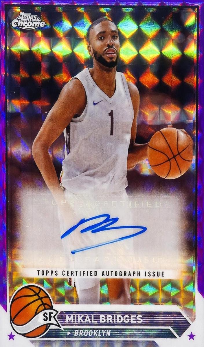 2023 Topps Chrome Basketball Refractor Mikal Bridges #CG-MB PSA 9