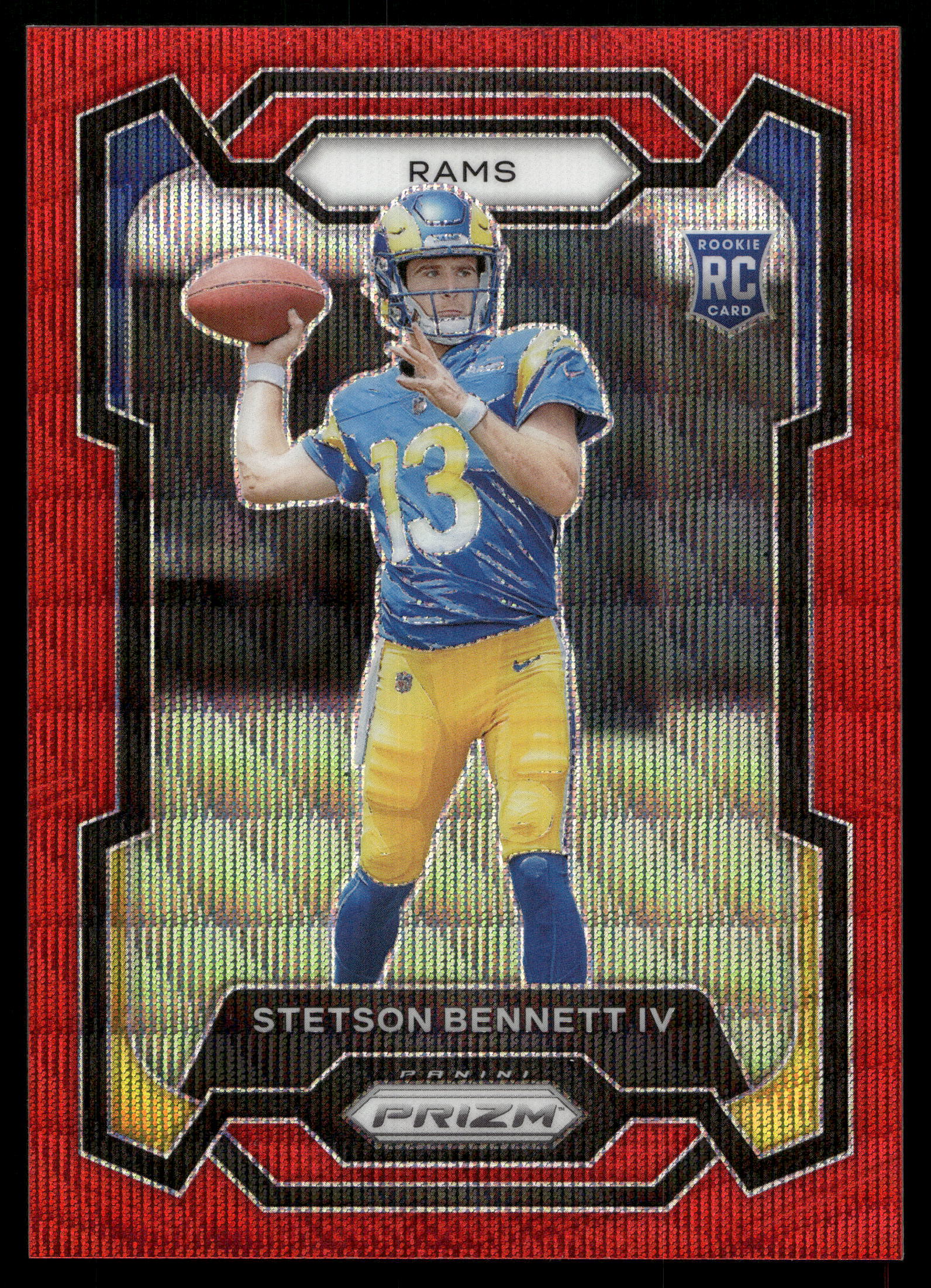 2023 Panini Prizm Football Red Wave Stetson Bennett IV #358 PSA 9