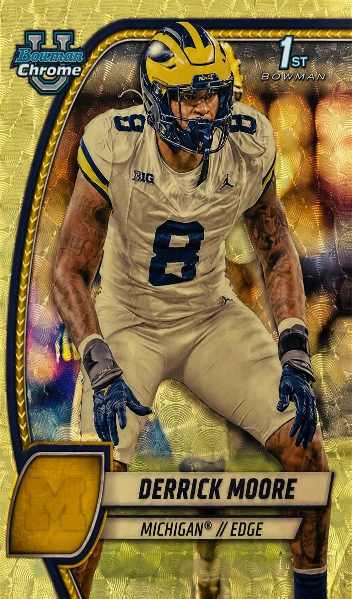 2024 Bowman Chrome University Football Superfractor Derrick Moore #59