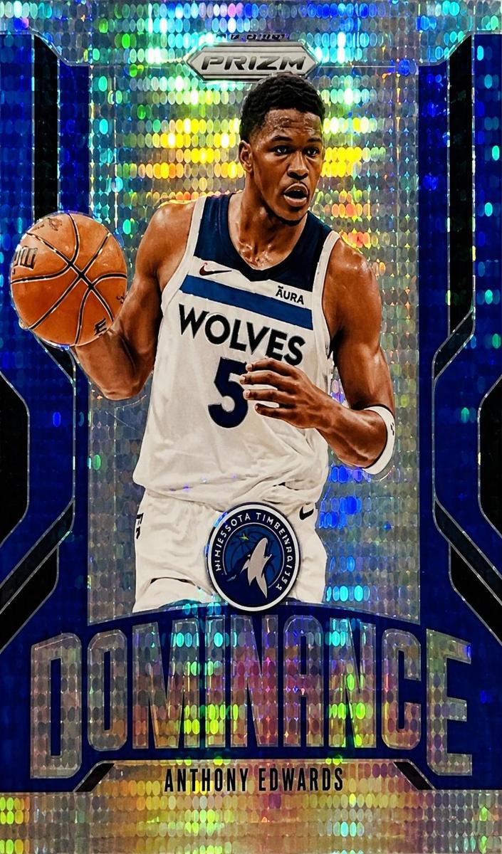 2024 Panini Prizm Basketball Blue Pulsar Anthony Edwards #9 SGC 10