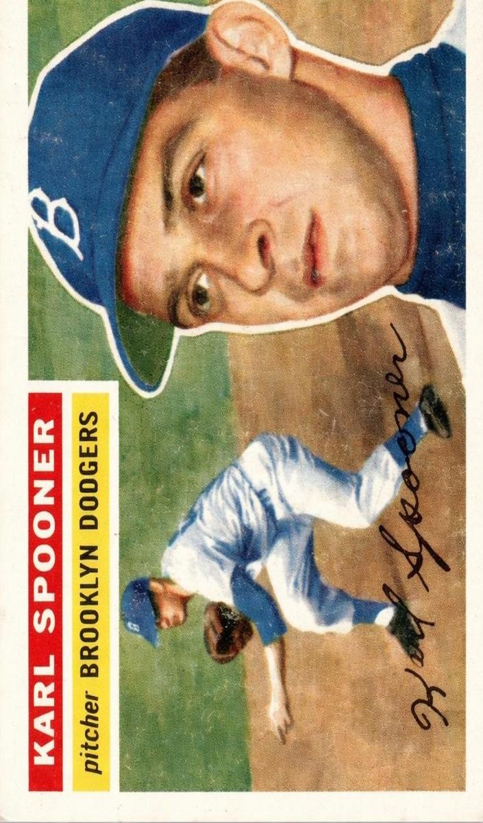 1956 Topps Baseball White Back Karl Spooner #83 PSA 6.5