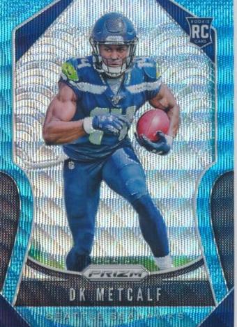 2019 Panini Prizm Football Blue Wave DK Metcalf #343