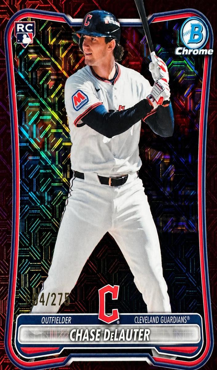 2026 Bowman Mega Box Baseball Burgundy Mojo Refractor Chase DeLauter #37