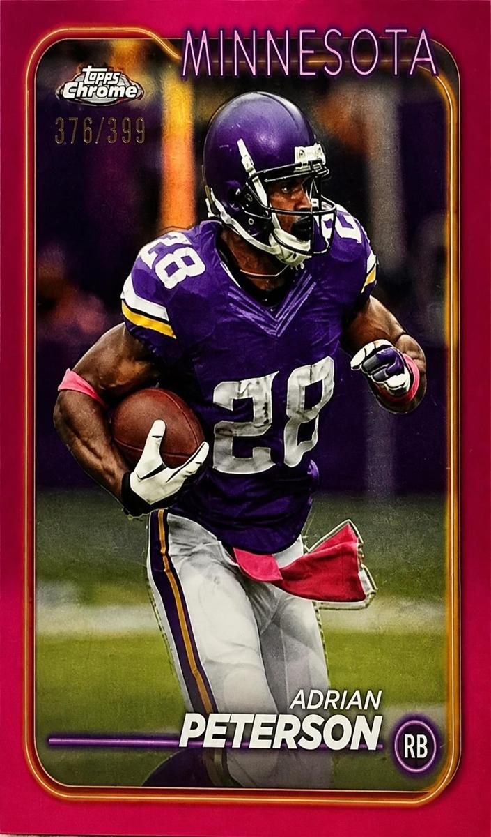2024 Topps Chrome Football Pink Refractor Adrian Peterson #113