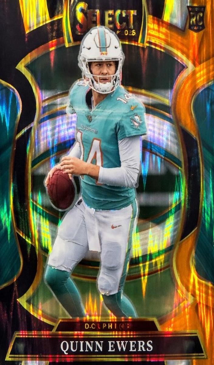 2025 Panini Select Football Black and Orange Shock Quinn Ewers #82