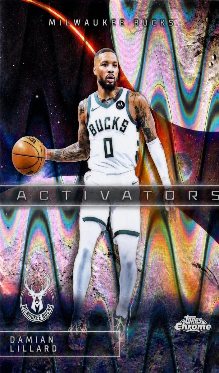 2025 Topps Chrome Basketball RayWave Refractor Damian Lillard #AC-9