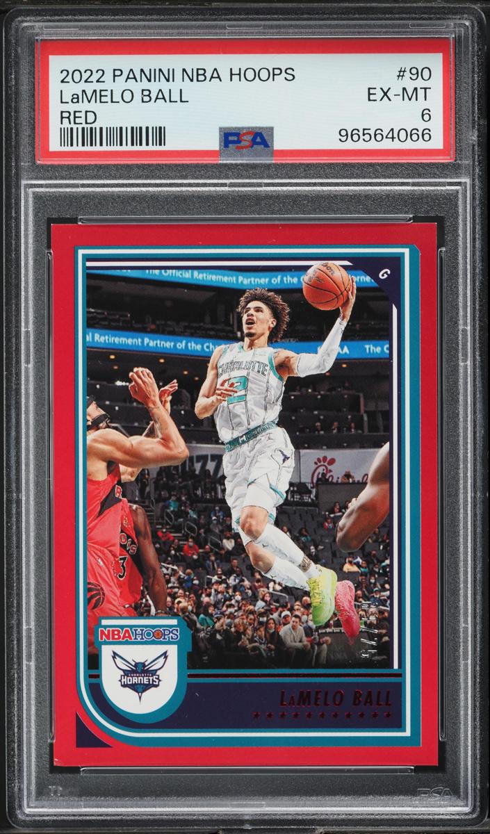 2022 Panini Hoops Basketball Red LaMelo Ball #90 PSA 5.5
