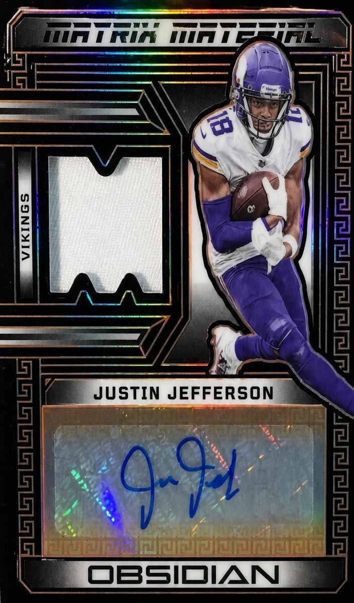 2023 Panini Obsidian Football Electric Etch Orange Justin Jefferson #MMA-JJE