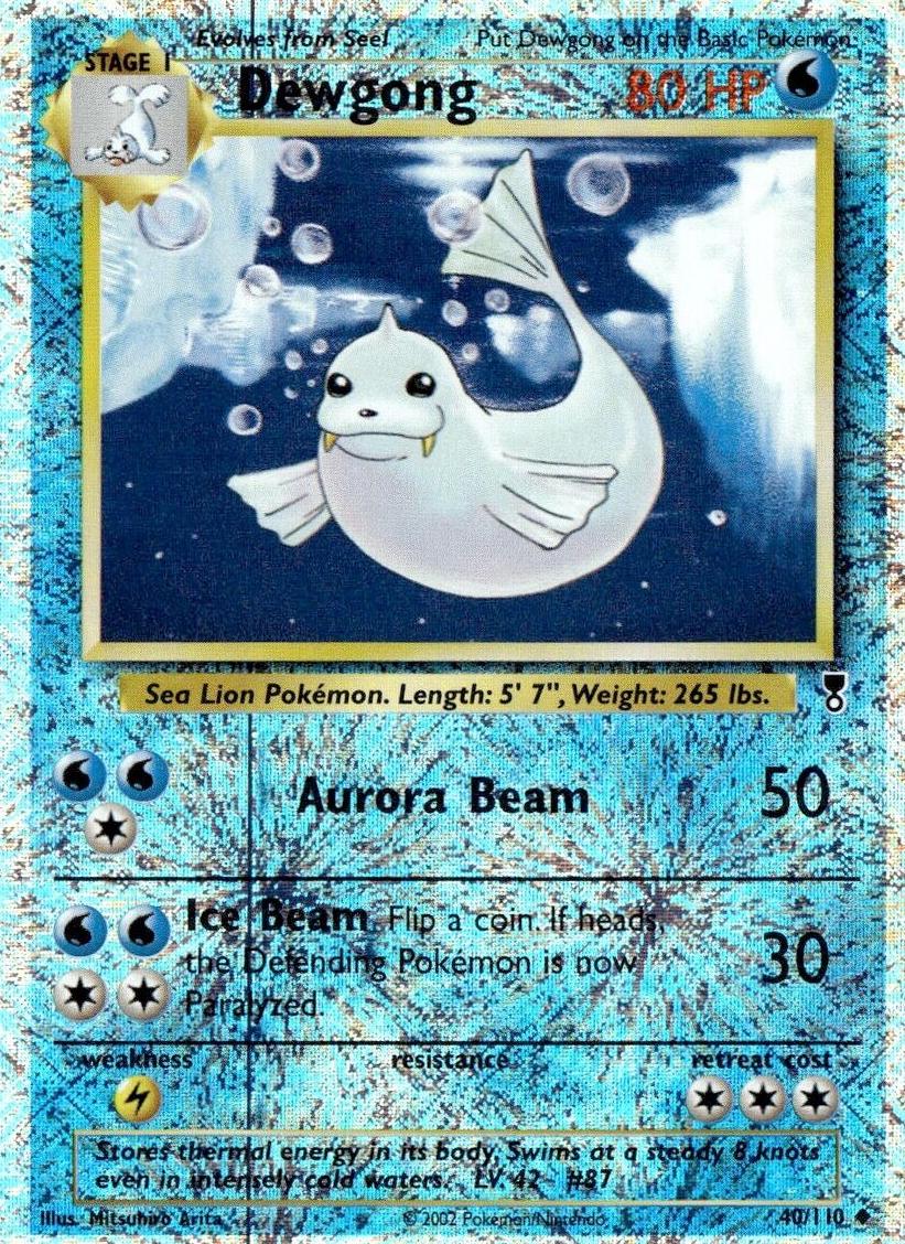 2002 Pokemon Legendary Collection Reverse Foil Dewgong #40