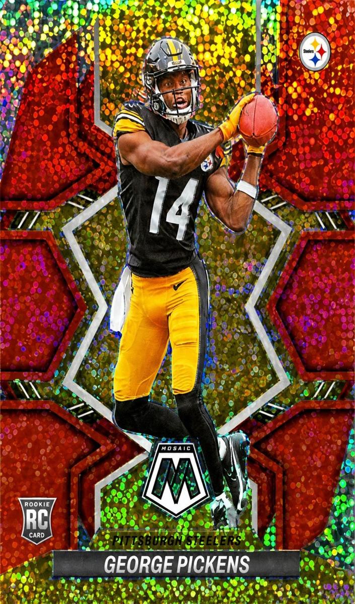 2022 Panini Mosaic Football Red Sparkle George Pickens #318 PSA 9