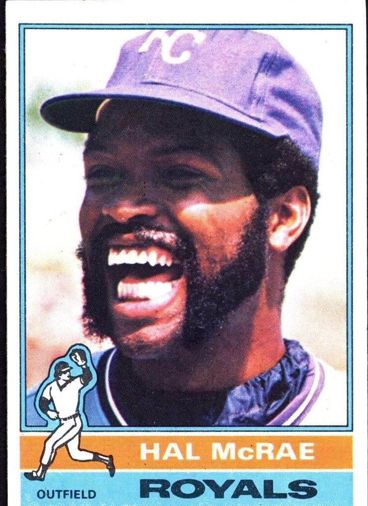 1976 Topps Baseball Hal McRae #72 PSA 9