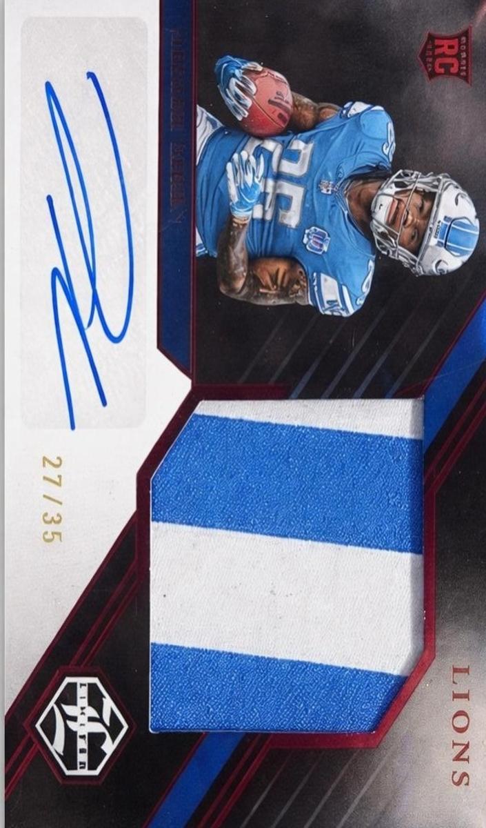 2023 Panini Limited Football Ruby Spotlight Jahmyr Gibbs #154