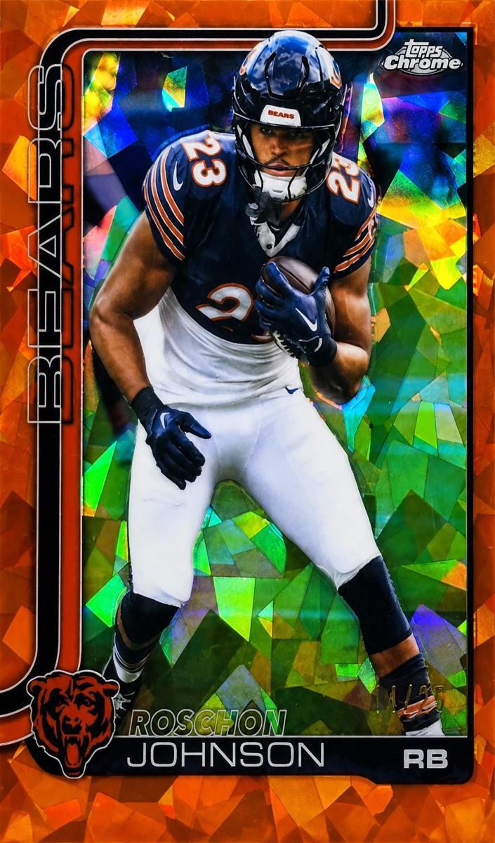 2025 Topps Chrome Sapphire Football Orange Roschon Johnson #55