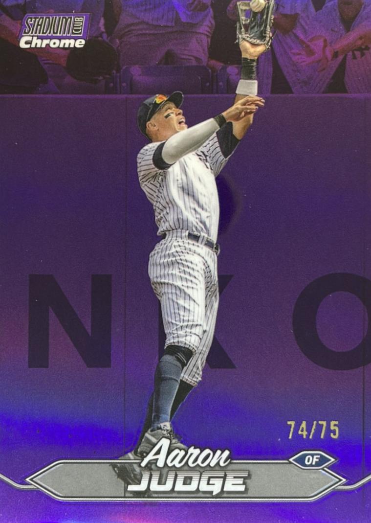 2024 Topps Stadium Club Baseball Purple Refractor Aaron Judge #150 PSA 10